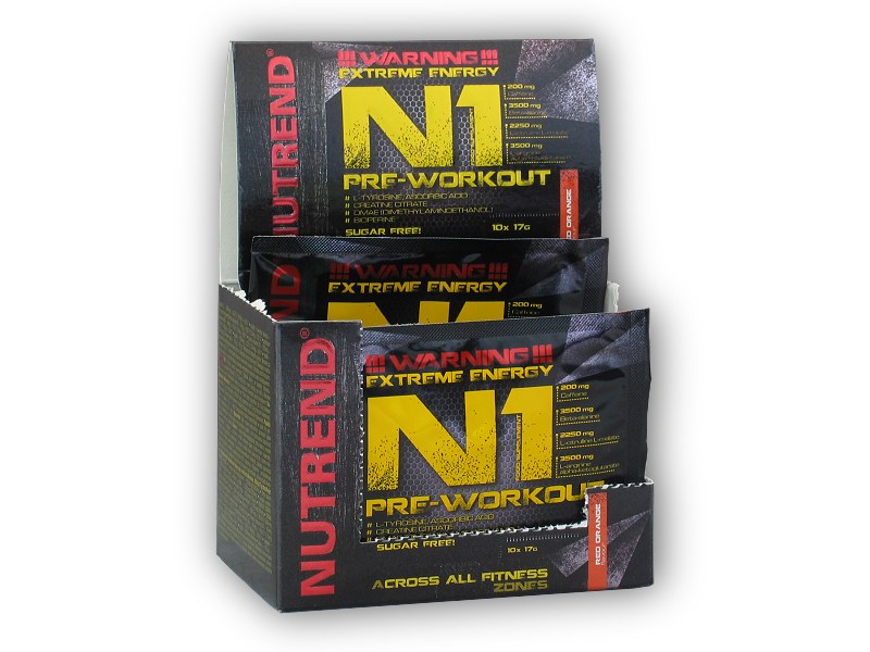 Nutrend N1 Pre-Workout 10x17g Varianta: červený pomeranč + DÁREK ZDARMA