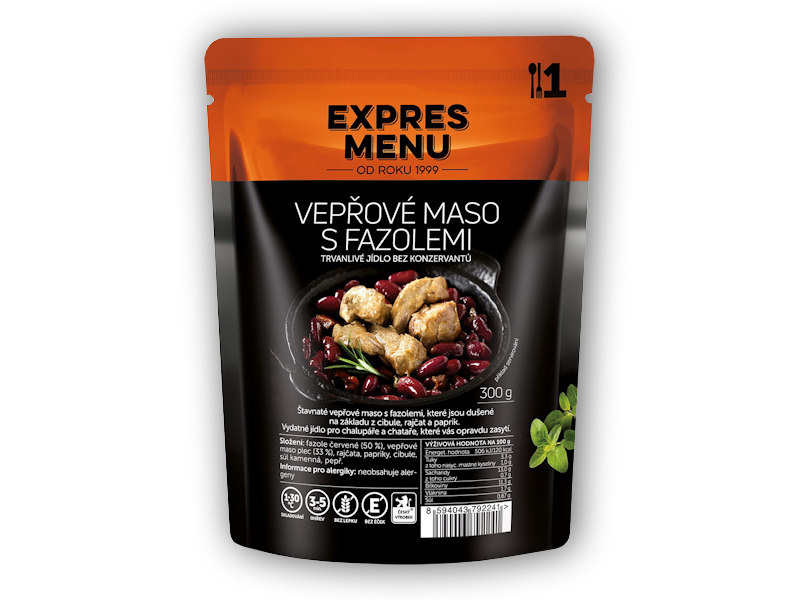 Expres Menu Vepřové maso s fazolemi a lečem (SCD) 300g + DÁREK ZDARMA