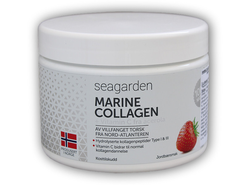 Seagarden Marine Collagen + Vitamin C jahoda 150g + šťavnatá tyčinka ZDARMA + DÁREK ZDARMA