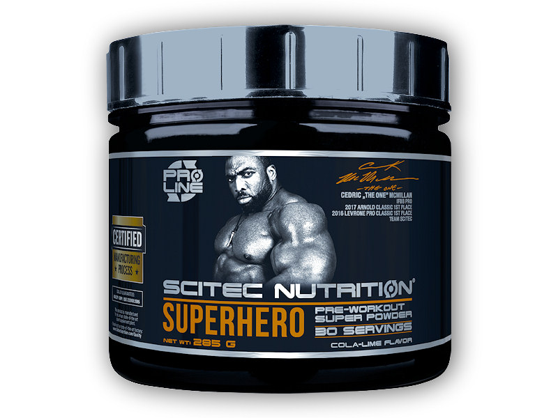 Scitec Nutrition Superhero Pre-Workout 285g + šťavnatá tyčinka ZDARMA Varianta: cola-limetka + DÁREK ZDARMA