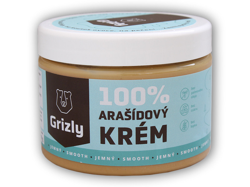 Grizly Arašídový krém jemný 100% 500g + DÁREK ZDARMA