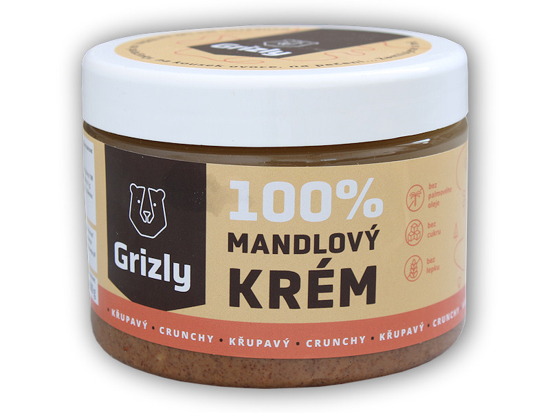 Grizly Mandlový krém křupavý 100% 500g + DÁREK ZDARMA