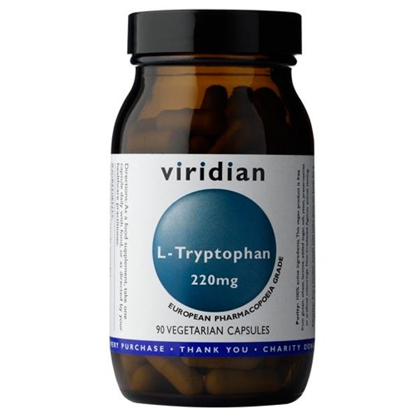 Viridian L-Tryptophan 220mg 90 kapslí + šťavnatá tyčinka ZDARMA + DÁREK ZDARMA