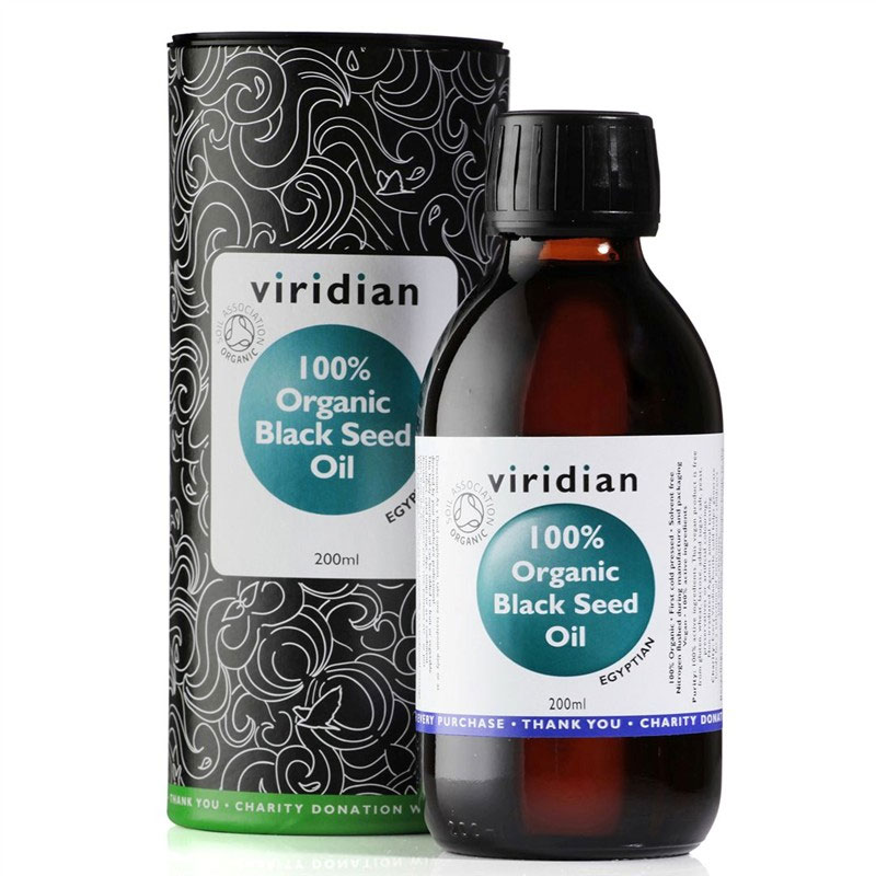 Viridian Black Seed Oil Organic - BIO 200ml + šťavnatá tyčinka ZDARMA + DÁREK ZDARMA