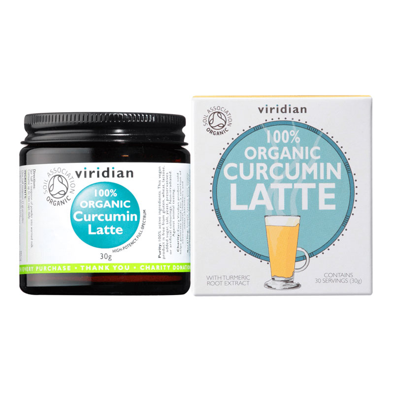 Viridian Curcumin Latte Organic - BIO 30g + šťavnatá tyčinka ZDARMA + DÁREK ZDARMA