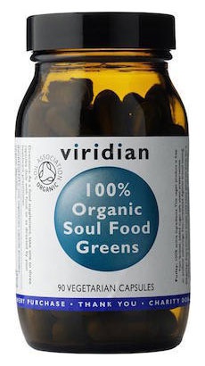 Viridian Soul Food Greens Organic - BIO 90 kapslí + šťavnatá tyčinka ZDARMA + DÁREK ZDARMA