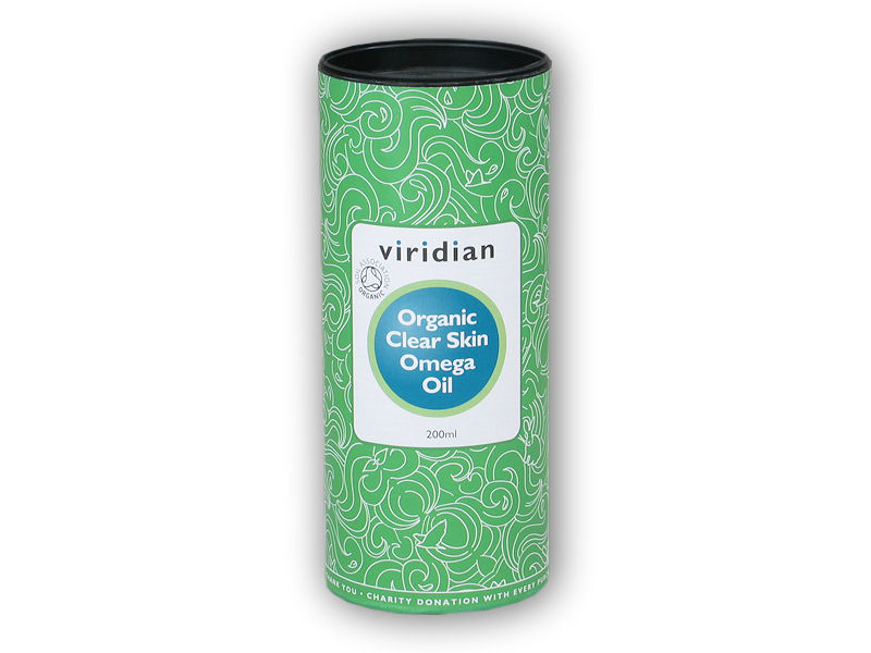 Viridian Clear Skin Omega Oil 200ml Organic + šťavnatá tyčinka ZDARMA + DÁREK ZDARMA