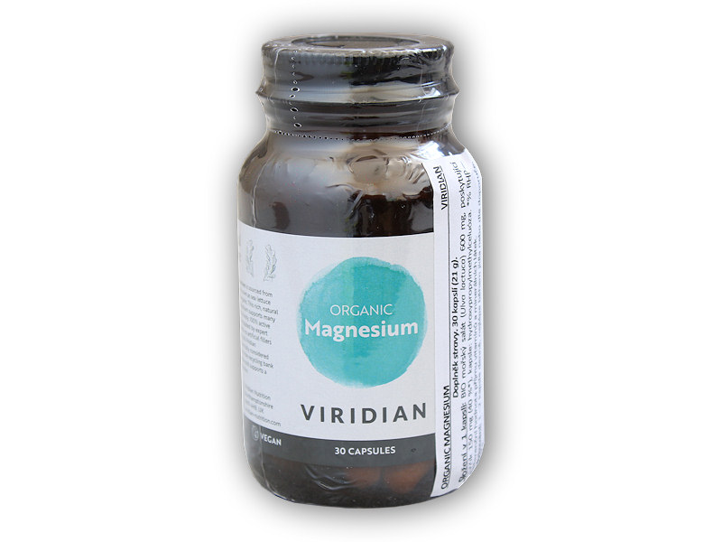 Viridian Organic Magnesium 30 kapslí + šťavnatá tyčinka ZDARMA + DÁREK ZDARMA