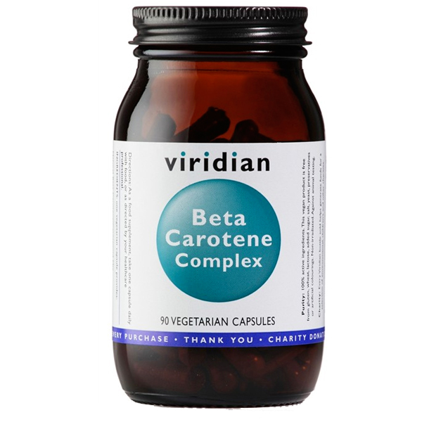 Viridian Beta Carotene Complex 90 kapslí + šťavnatá tyčinka ZDARMA + DÁREK ZDARMA