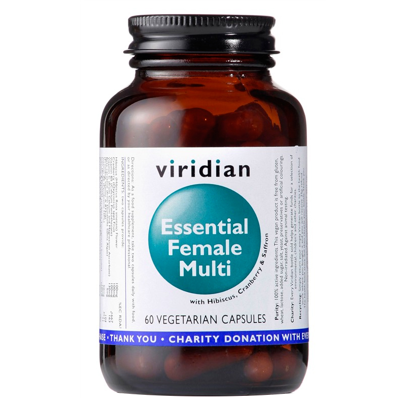 Viridian Essential Female Multi 60 kapslí + šťavnatá tyčinka ZDARMA + DÁREK ZDARMA