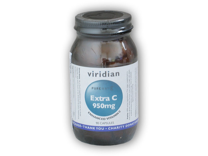 Viridian Extra C 950mg 90 kapslí (Vitamín C 950mg) + šťavnatá tyčinka ZDARMA + DÁREK ZDARMA