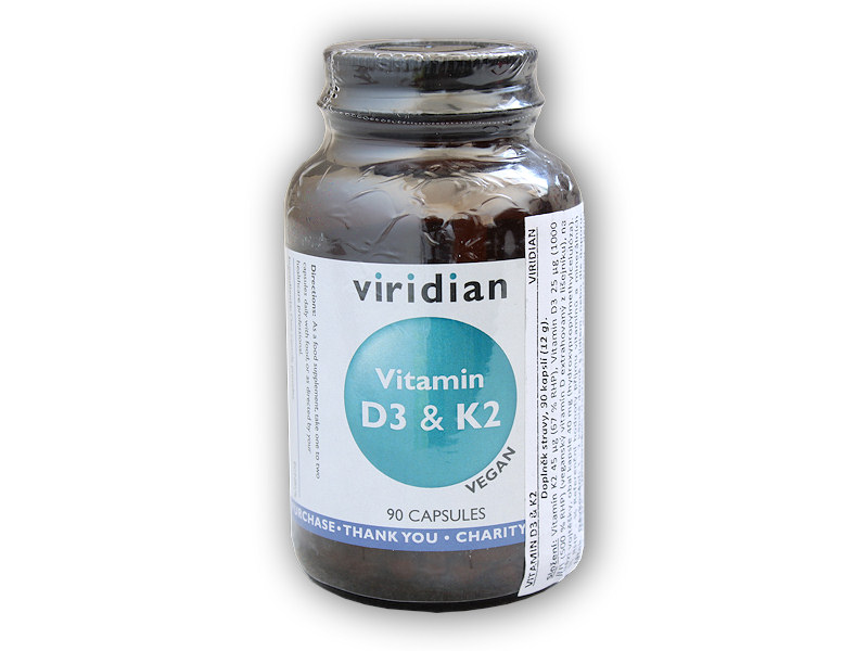 Viridian Vitamin D3 & K2 90 kapslí + šťavnatá tyčinka ZDARMA + DÁREK ZDARMA