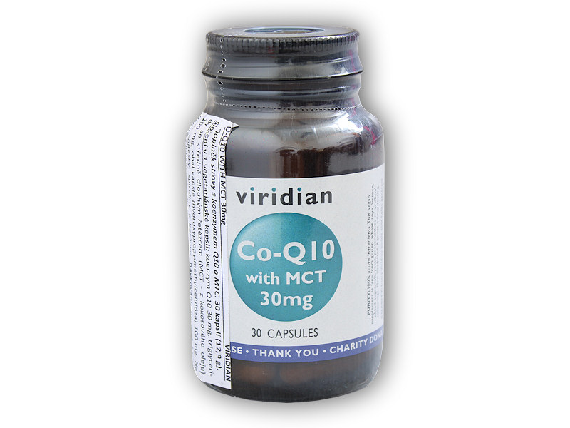 Viridian Co-enzym Q10 with MCT 30mg 30 kapslí + DÁREK ZDARMA