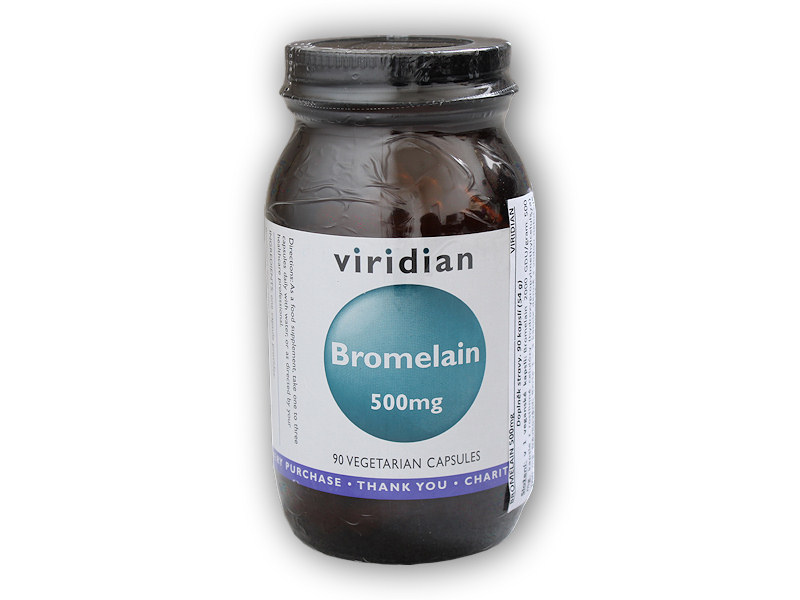 Viridian Bromelain 500mg 90 kapslí + šťavnatá tyčinka ZDARMA + DÁREK ZDARMA