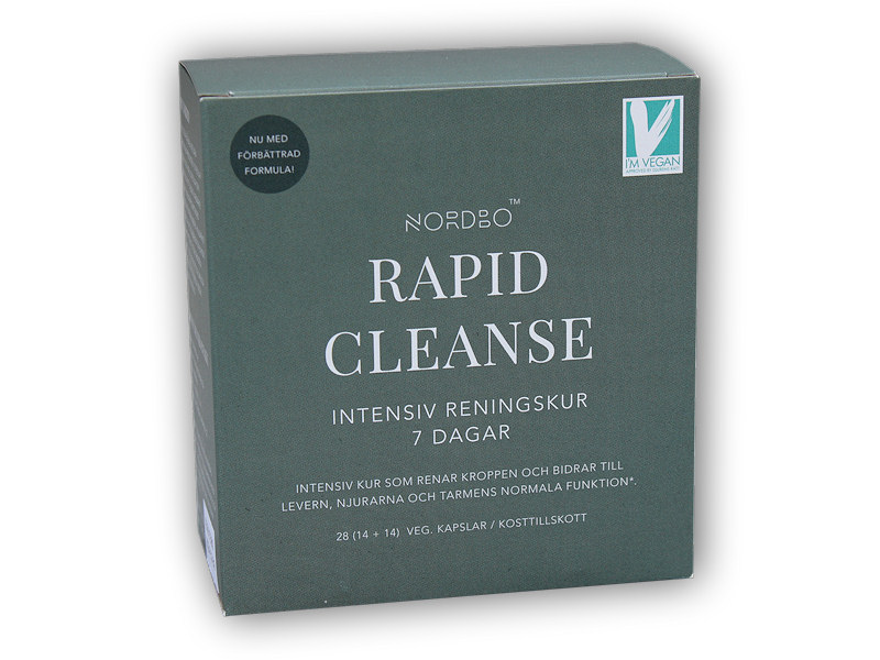 Nordbo Rapid Cleanse (Rychlý detox) 28 kapslí + šťavnatá tyčinka ZDARMA + DÁREK ZDARMA