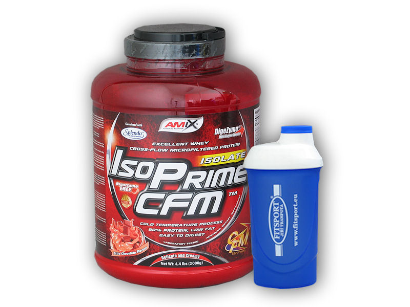 Fitsport IsoPRIME CFM 2000g + šejkr + šťavnatá tyčinka ZDARMA Varianta: strawberry + DÁREK ZDARMA