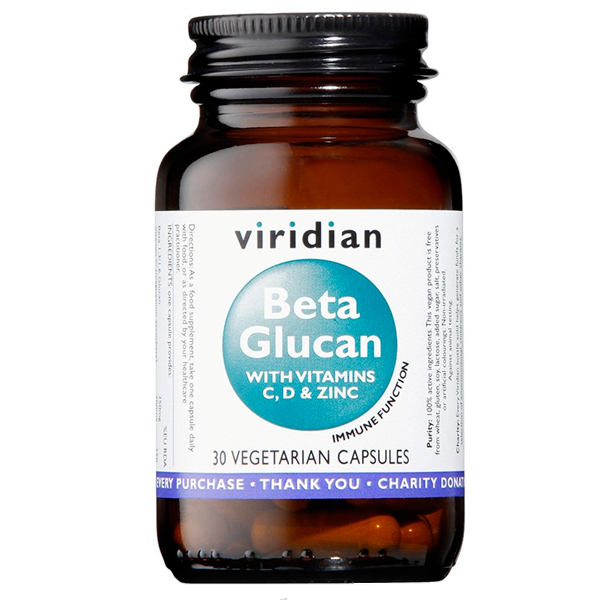 Viridian Beta Glucan With Vitamins C,D + Zinc 30 kapslí + DÁREK ZDARMA