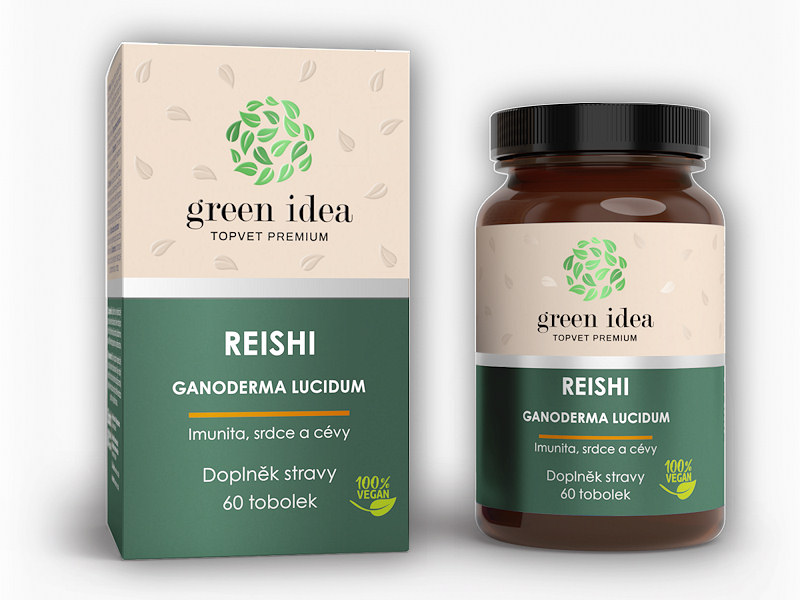 Green Idea Reishi 500mg 60 tobolek + DÁREK ZDARMA