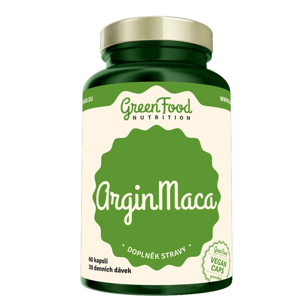 GreenFood Nutrition Argin Maca 60 vegan kapslí + DÁREK ZDARMA