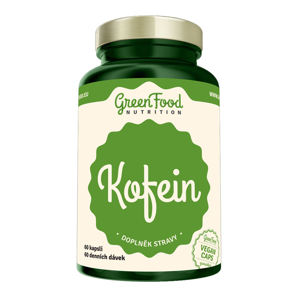 GreenFood Nutrition Kofein 60 vegan kapslí + DÁREK ZDARMA