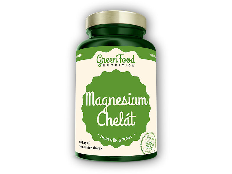 GreenFood Nutrition Magnesium chelát + B6 90 kapslí + DÁREK ZDARMA