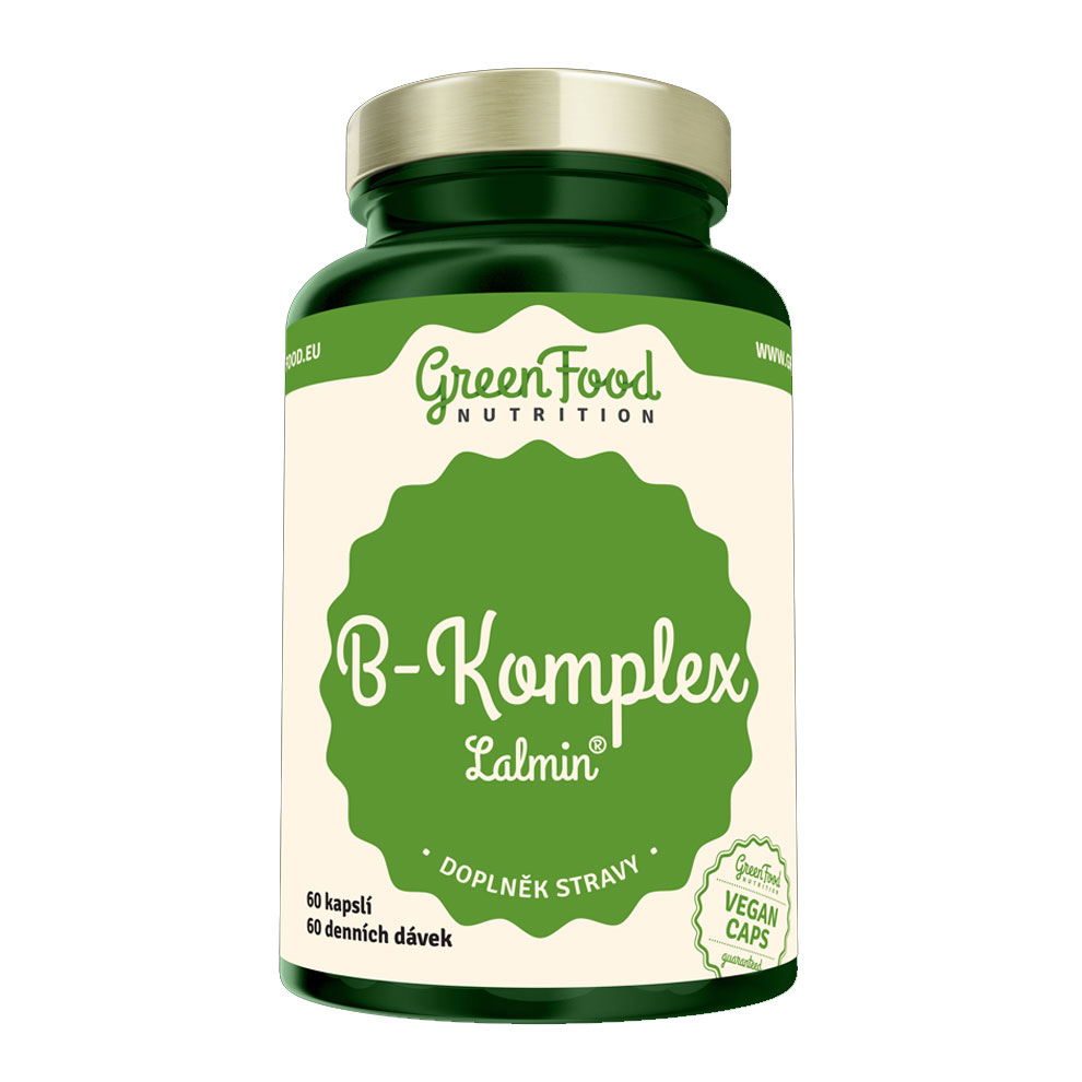 GreenFood Nutrition B-komplex lalmin 60 vegan kapslí + DÁREK ZDARMA