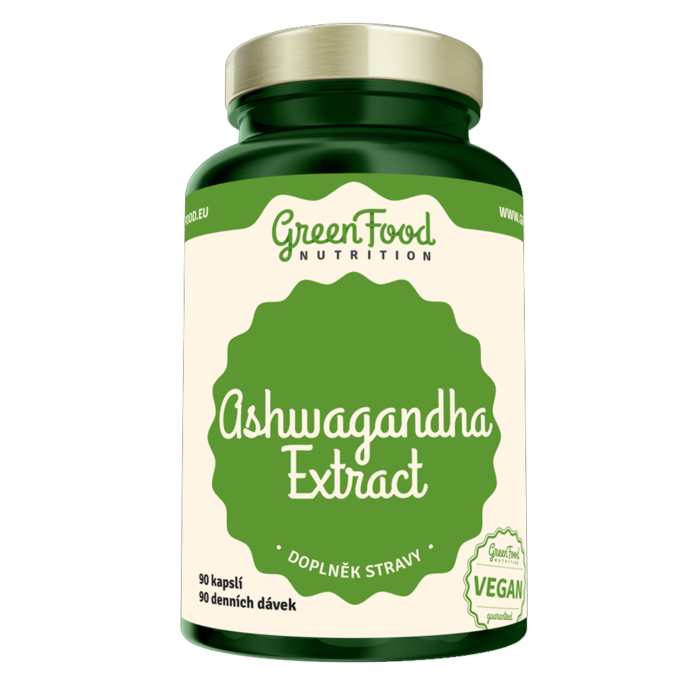 GreenFood Nutrition Ashwagandha extract 90 kapslí + DÁREK ZDARMA