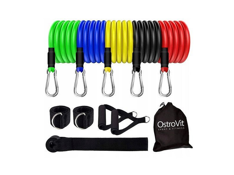 Ostrovit Expander training bands set 5 kusů pásů + DÁREK ZDARMA