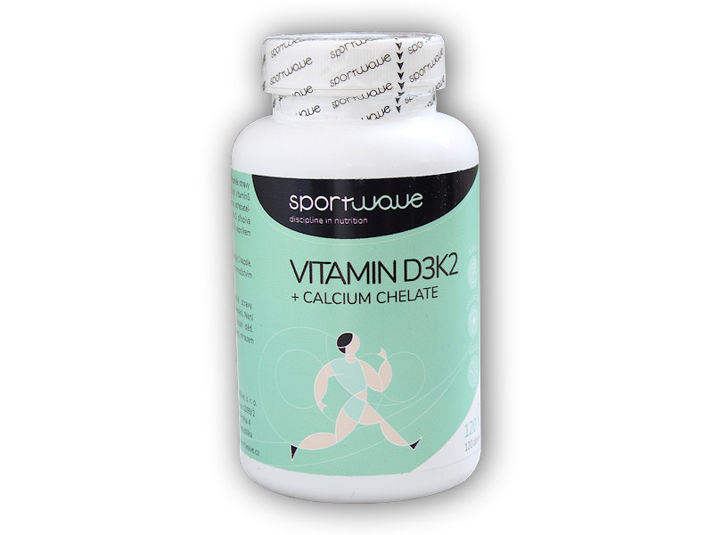 Sportwave Vitamín D3K2+Calcium chelate 120 kapslí + DÁREK ZDARMA