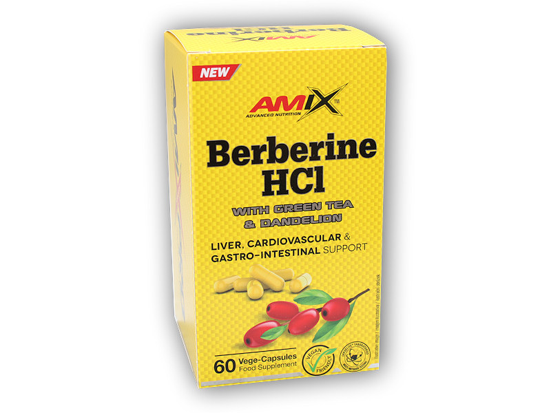 Amix Pro Series Berberine HCl + GreenTea & Dandelion 60 cps + DÁREK ZDARMA