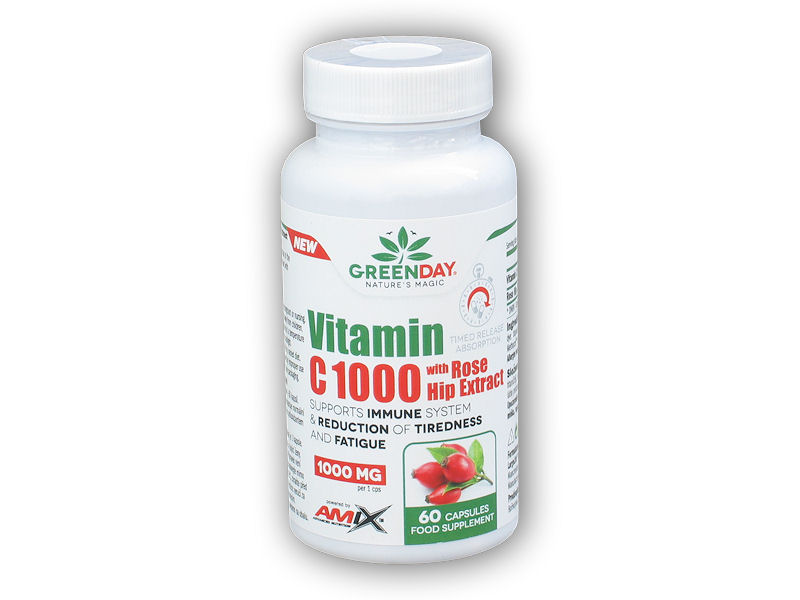 Amix GreenDay Vitamin C 1000mg with RoseHip 60cps + DÁREK ZDARMA