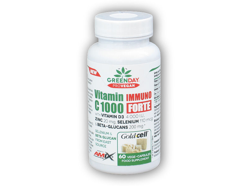 Amix GreenDay ProVEGAN Vitamin C 1000mg Immuno Forte 60 kapslí + DÁREK ZDARMA