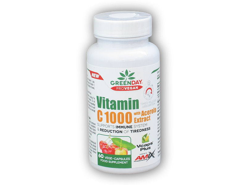 Amix GreenDay ProVEGAN Vitamin C 1000mg with Acerola 60 kapslí + DÁREK ZDARMA