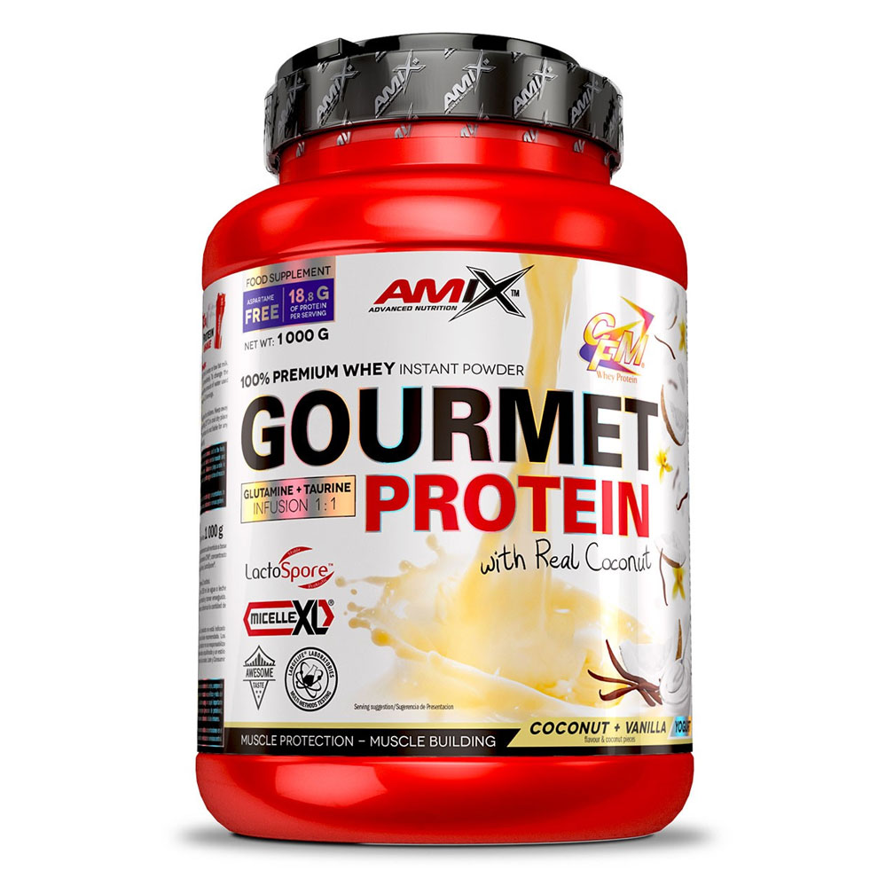 Amix Gourmet Protein 1000g + šťavnatá tyčinka ZDARMA Varianta: strawberry-white choco + DÁREK ZDARMA