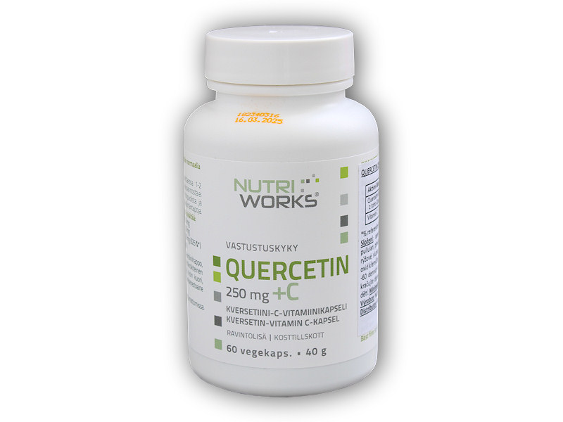 Nutri Works Quercetin + Vitamin C 250mg 60 kapslí + šťavnatá tyčinka ZDARMA + DÁREK ZDARMA