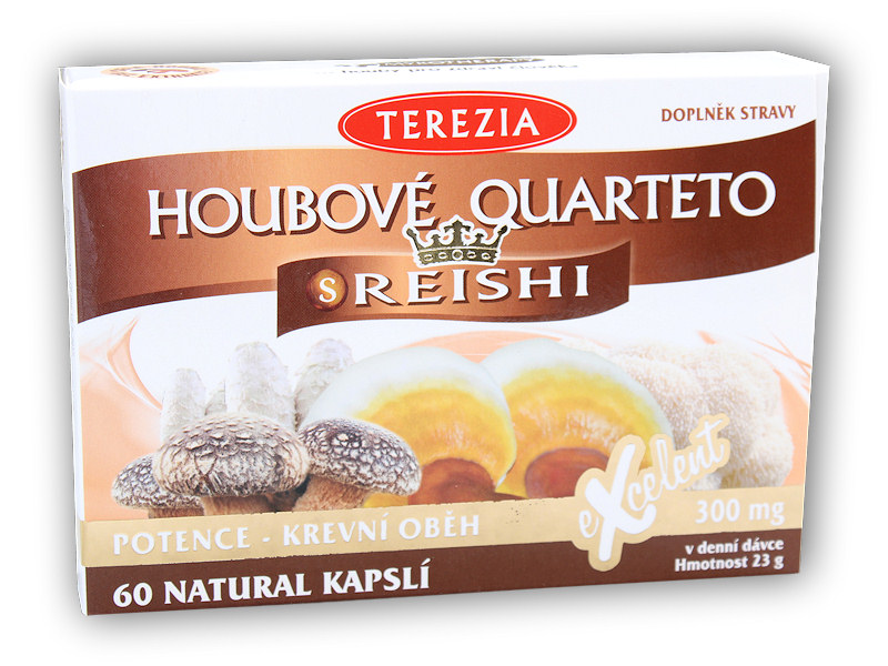 Terezia Houbové quarteto s reishi 60 kapslí + DÁREK ZDARMA