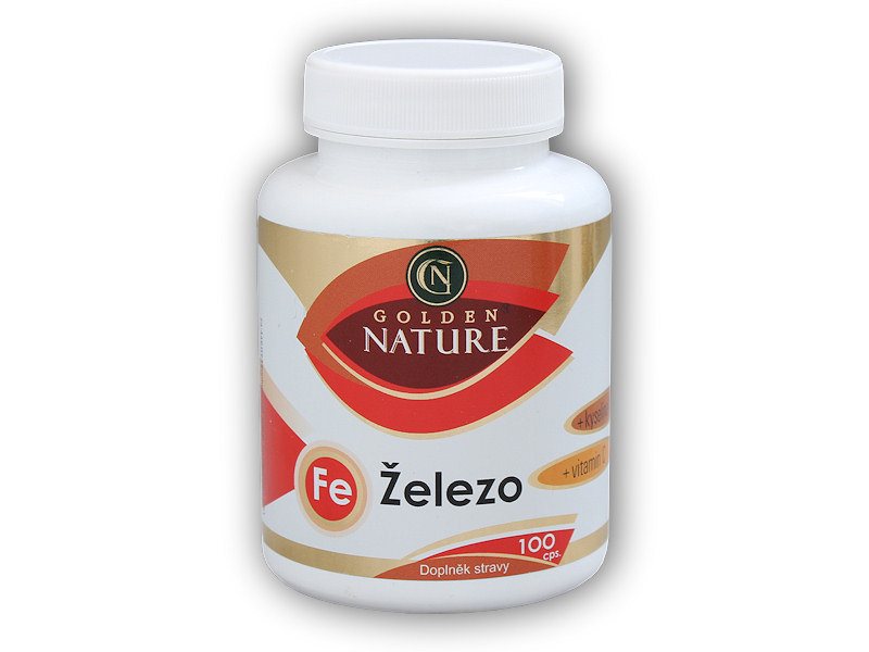 Golden Natur Železo + vitamin C + kyselina listová 100 kapslí + DÁREK ZDARMA