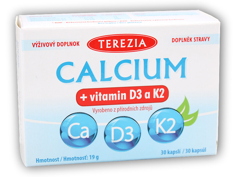 Terezia Calcium + vitamin D3 a K2 30 kapslí + DÁREK ZDARMA