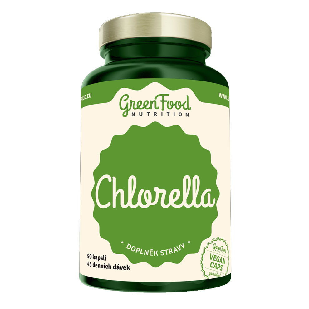 GreenFood Nutrition Chlorella 90 vegan kapslí + DÁREK ZDARMA