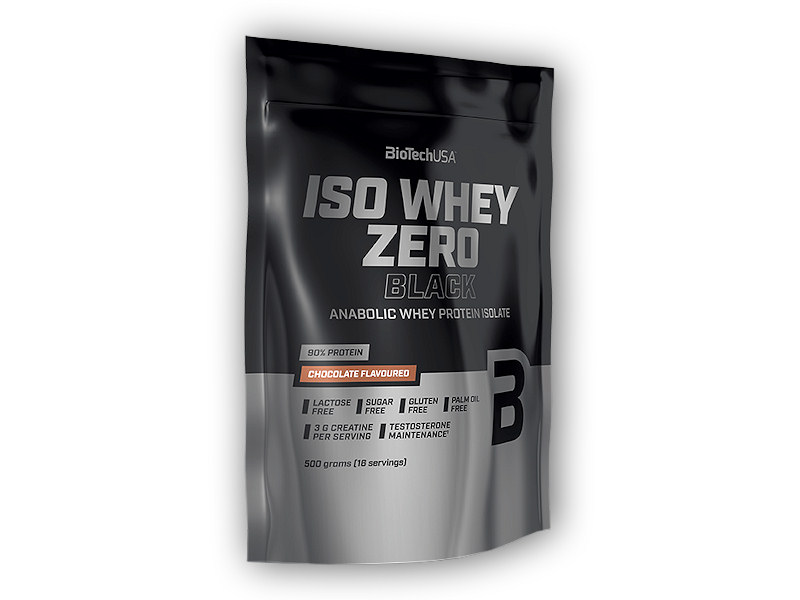 BioTech USA Iso Whey Zero Black 500g + šťavnatá tyčinka ZDARMA Varianta: jahoda + DÁREK ZDARMA