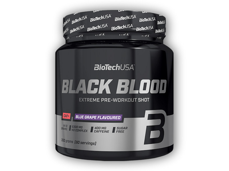 BioTech USA Black Blood CAF+ 300g + šťavnatá tyčinka ZDARMA Varianta: modrý hrozen + DÁREK ZDARMA
