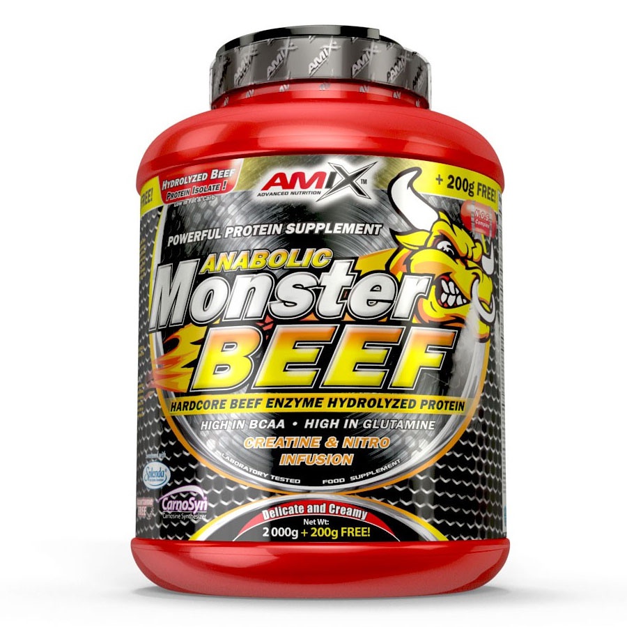 Amix Anabolic Monster BEEF 90% Protein 1000g + šťavnatá tyčinka ZDARMA Varianta: chocolate + DÁREK ZDARMA