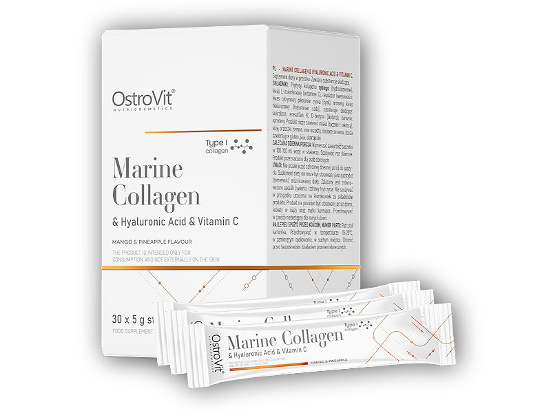 Ostrovit Marine collagen + hyaluronic acid + vitamin C 30 x 5g box + šťavnatá tyčinka ZDARMA + DÁREK ZDARMA