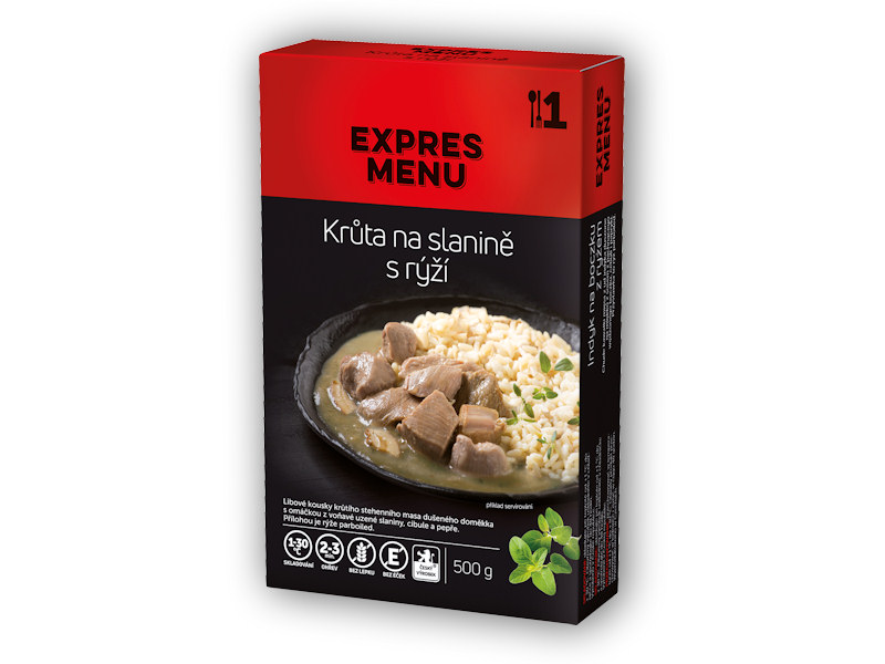 Expres Menu KM Krůta na slanině s rýží 500g + DÁREK ZDARMA