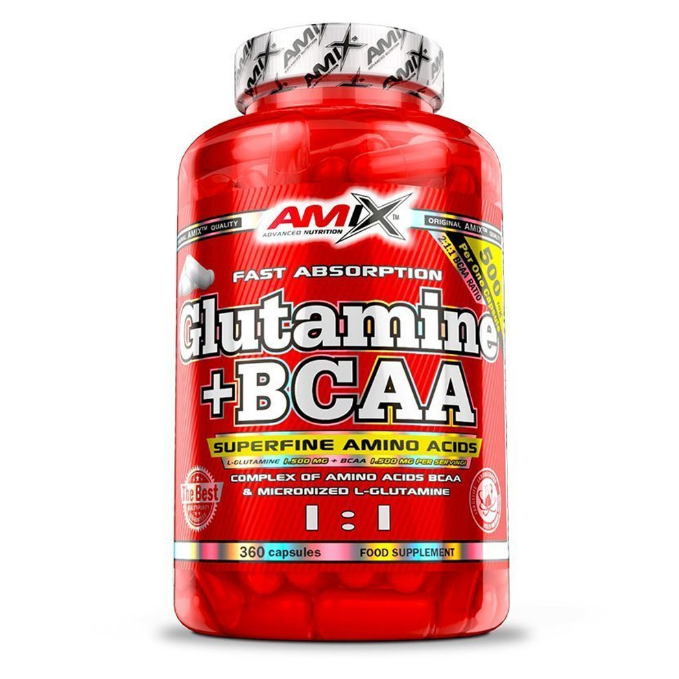Amix L-Glutamine + BCAA 360 kapslí + DÁREK ZDARMA