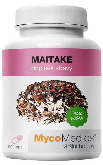 MycoMedica Maitake 90 kapslí + šťavnatá tyčinka ZDARMA + DÁREK ZDARMA