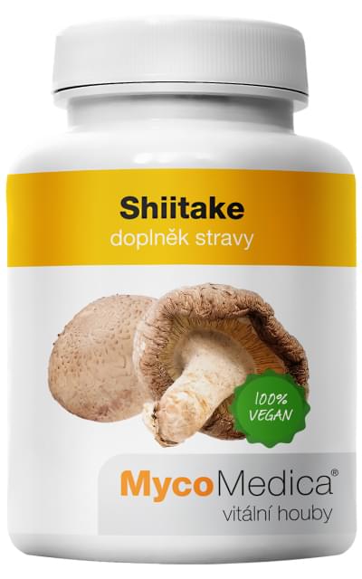 MycoMedica Shiitake 90 kapslí + šťavnatá tyčinka ZDARMA + DÁREK ZDARMA