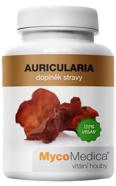 MycoMedica Auricularia 90 kapslí + šťavnatá tyčinka ZDARMA + DÁREK ZDARMA