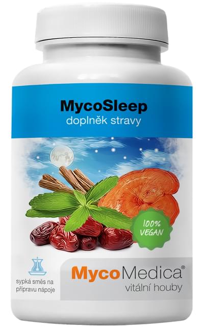 MycoMedica MycoSleep sypká směs pro přípravu nápoje 90g + šťavnatá tyčinka ZDARMA + DÁREK ZDARMA