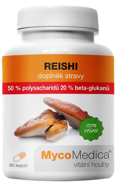 Reishi 50 % 90 kapslí + šťavnatá tyčinka ZDARMA + DÁREK ZDARMA